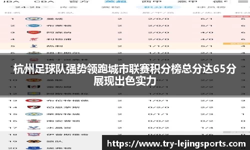 杭州足球队强势领跑城市联赛积分榜总分达65分展现出色实力